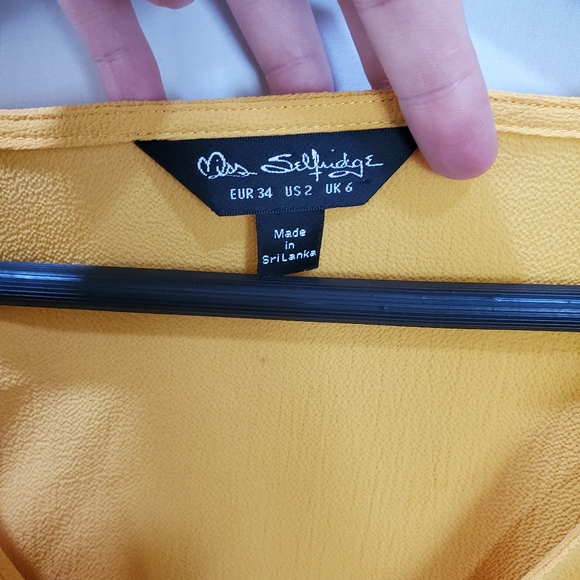 Goldenrod Tie Sleeved Blouse size 2 - Picture 3 of 4